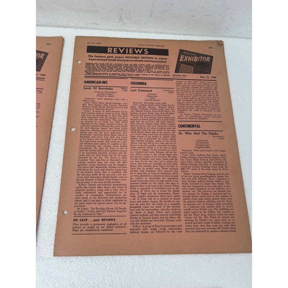 Vintage 1966 Motion Picture Exhibitor Magazine Reviews Film Movie Ephemera Lot - Picture 11 of 13